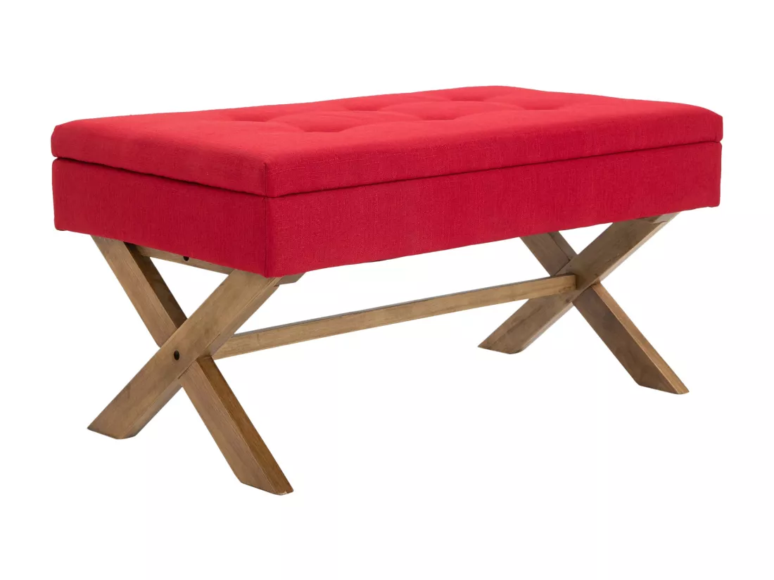 Banquette - Tissu & Bois - Rouge - Namaro