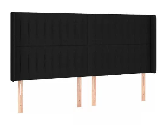 Sommier tapissier avec matelas et LED Noir 160x200 cm Tissu