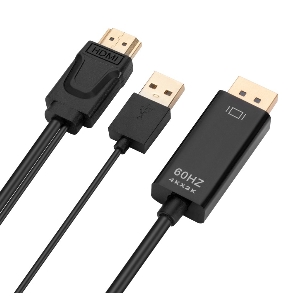 (1.8m) HDMI 1.4 auf DisplayPort 1.2 Adapter Konverter Kabel - Schwarz