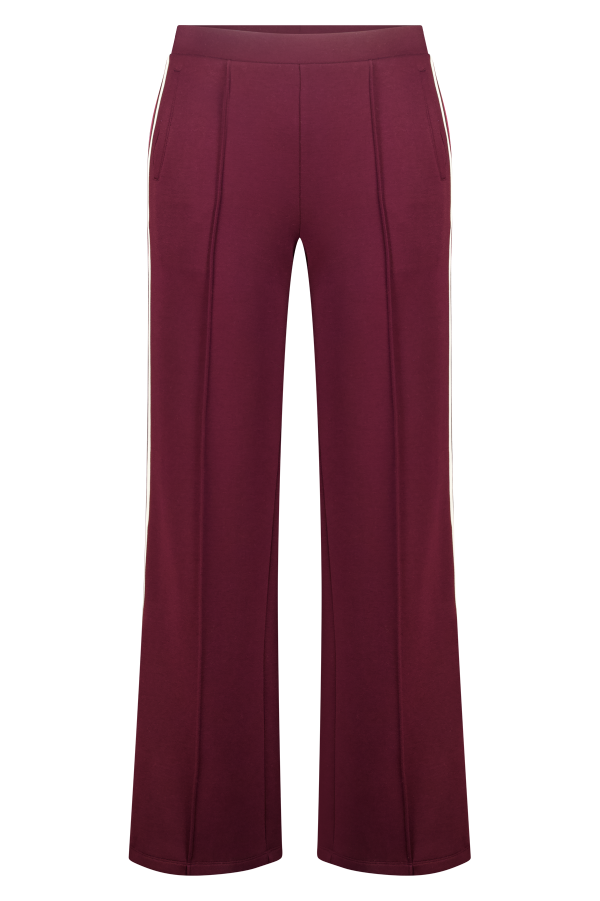 wide fit pantalon met bies aan de zijkant Bordeaux