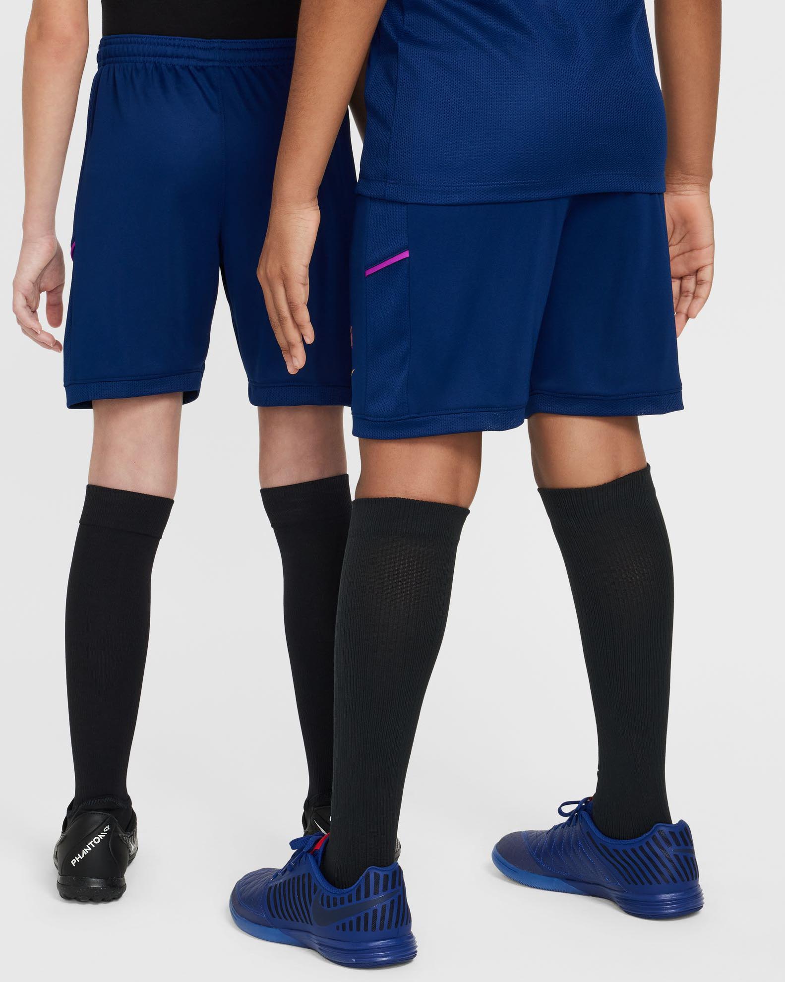Kylian Mbappé Academy Soccer Shorts Barn 492/Blue Void/Blue Void/Metallic Gold