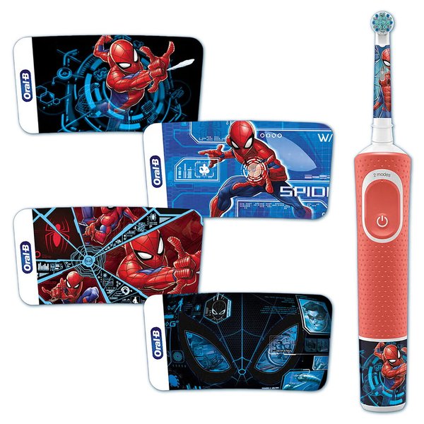 Oral-B Kids Elektrische Zahnbürste Spiderman, ab 3 Jahren, rot