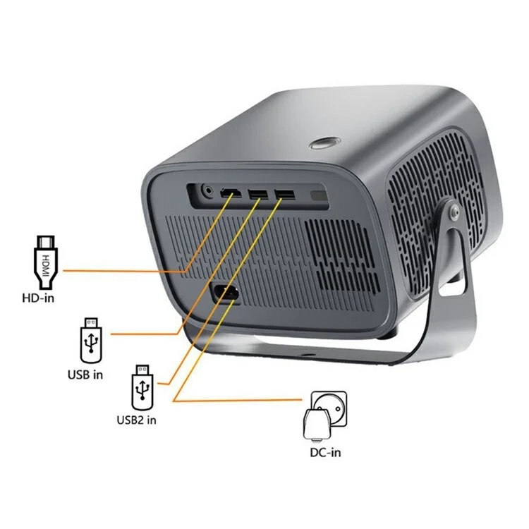Multimedia LED Projektor Beamer Heimkino (200 ANSI-Lumen) 720P HD / HDMI / WiFi (2.4/5GHz) / Android 11.0 / BT 5.0 - Grau
