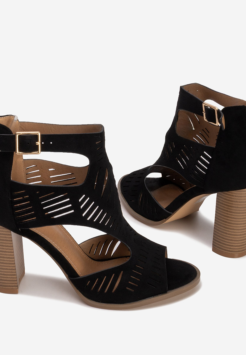 Sandales à talon épais noires Cassey