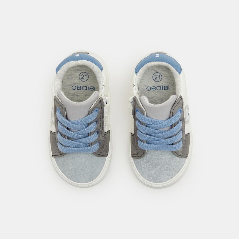 Baskets basses à lacets grises bébé garçon Gris ou noir