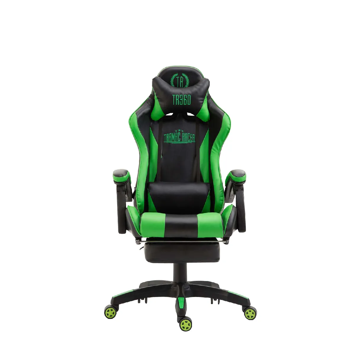 Decoshop26 Fauteuil Bureau Noir/Vert