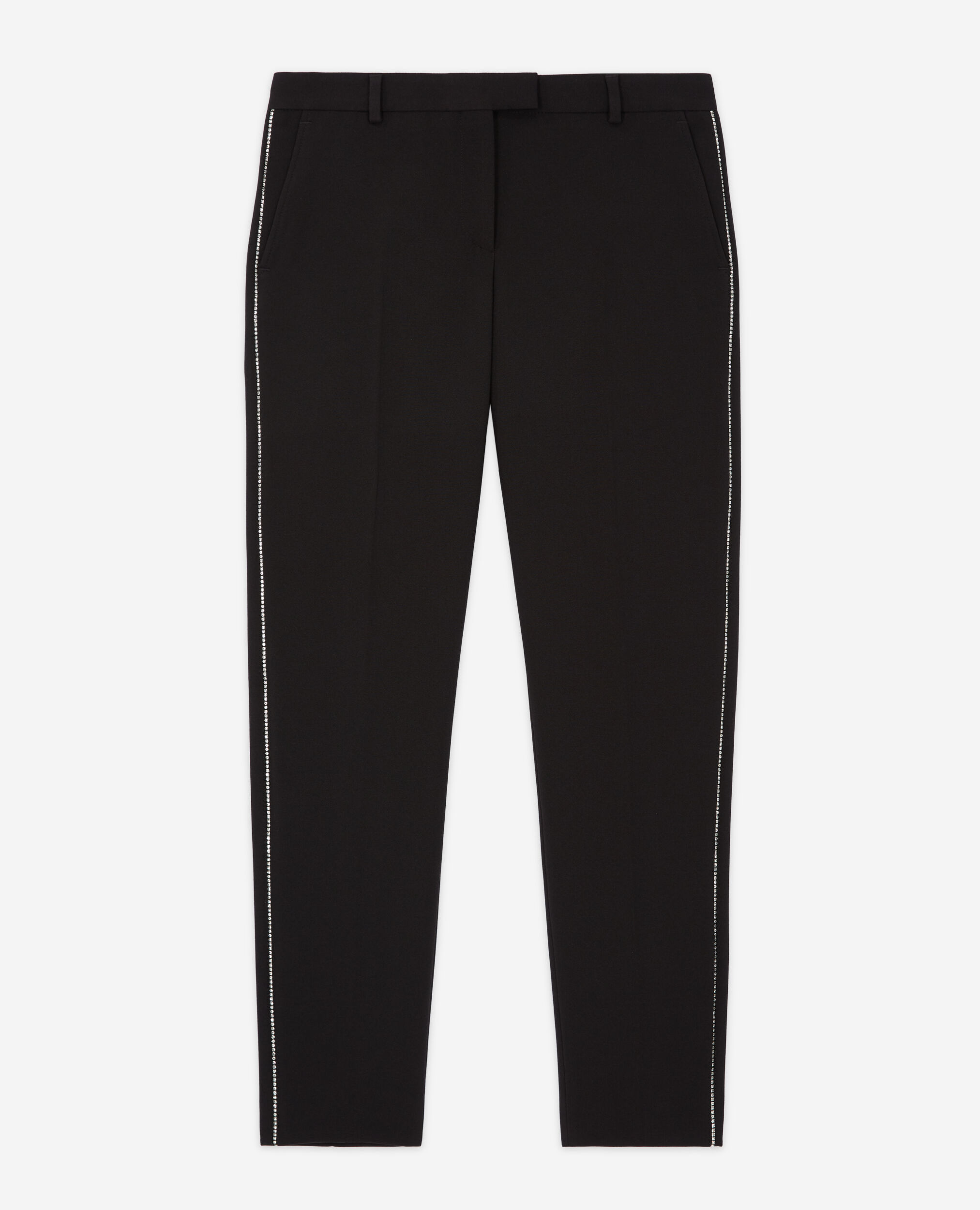 Pantalon de costume détails strass noir