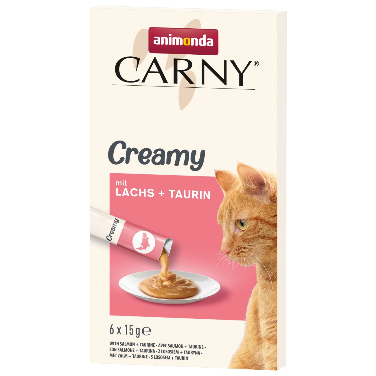animonda Carny Nassfutter Katze Adult, Creamy mit Taurin 11x 6x15g Lachs
