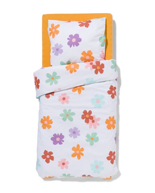 housse de couette coton doux enfant 120x150 fleurs