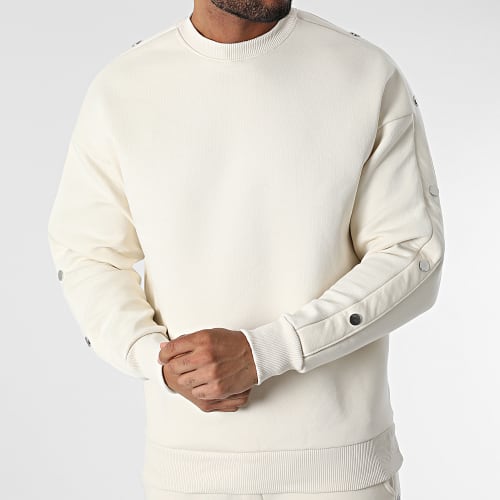 Ensemble Sweat Crewneck Et Pantalon Jogging LL716 Beige