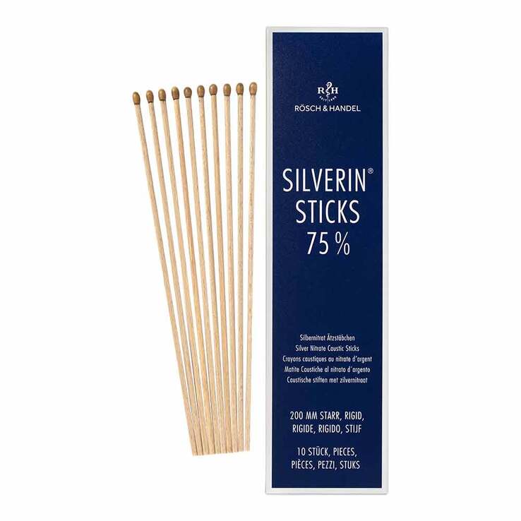 Silverin Sticks 75% Silbernitrat Ätzst.200mm starr, 10 St