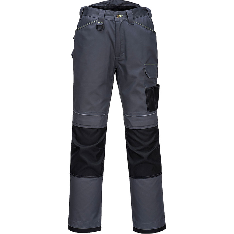 Portwest Urban werkbroek met kniezakken + gratis kniestukken 56 grijs/zwart