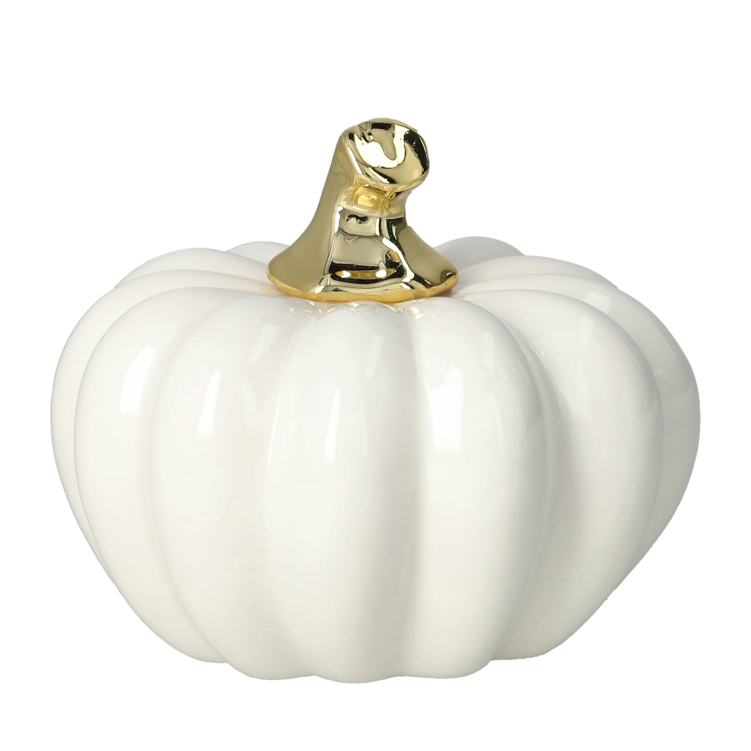 (12x10cm) Keramik Halloween Kürbis Deko Aufsteller Home Accessoire Thanksgiving / Halloween Tischdekoration - Weiss