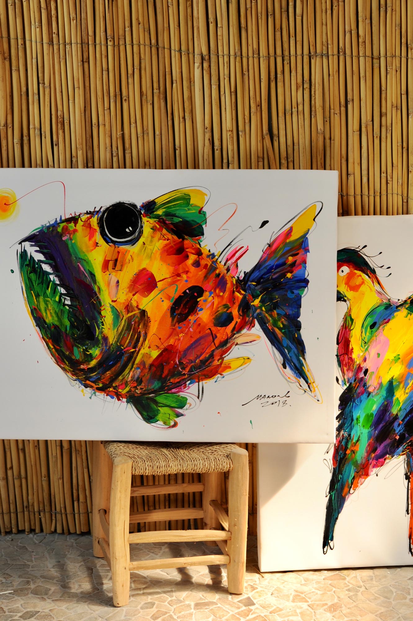 Wandbild 'Hund', multicolor, B 80 cm, H 60 cm, T 2,5 cm von fischer's lagerhaus