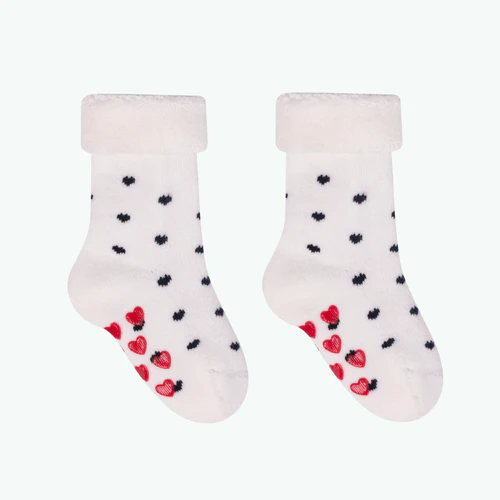 Chaussettes Petit Coeur - Pack de chaussettes bébé blanc