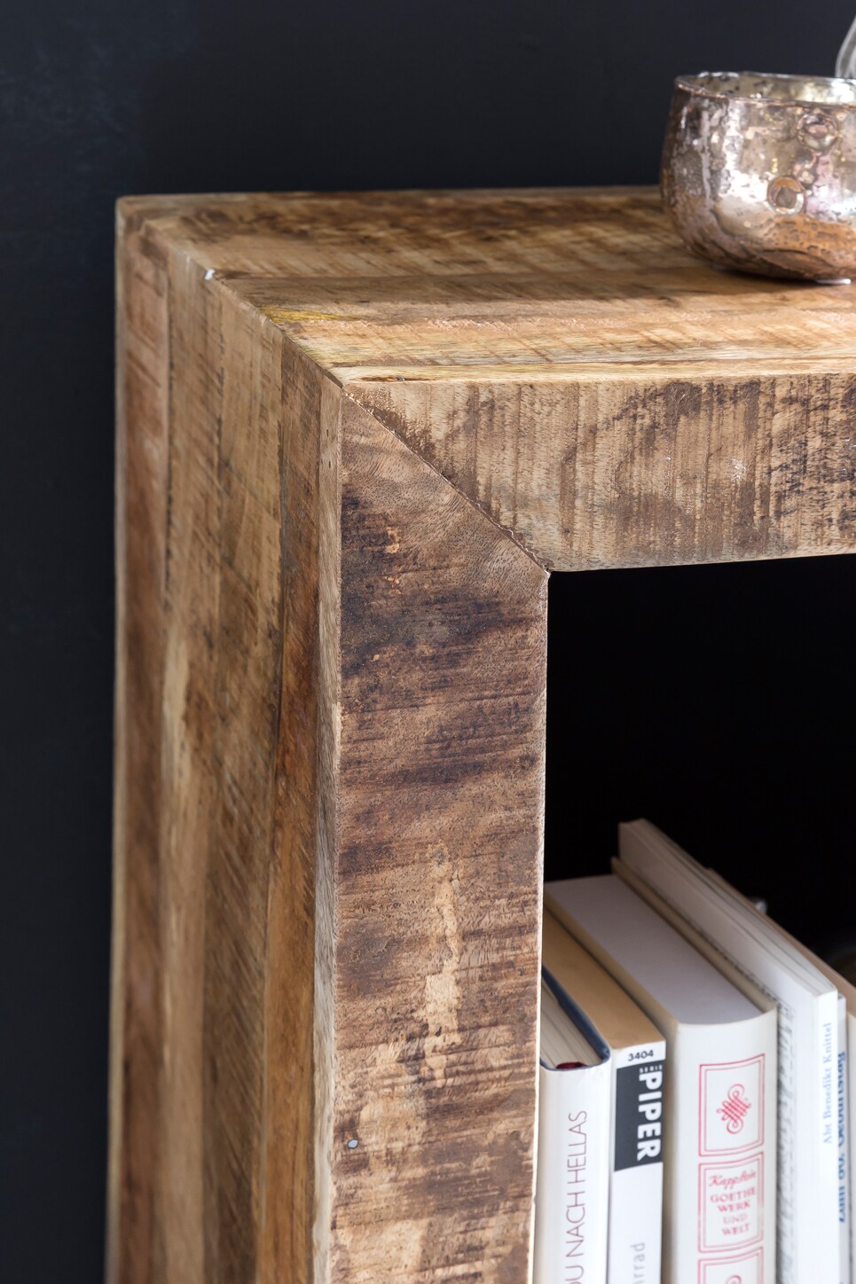 FineBuy Standregal 45 x 90 x 35 cm Bücherregal Mangoholz Beistelltisch Massiv