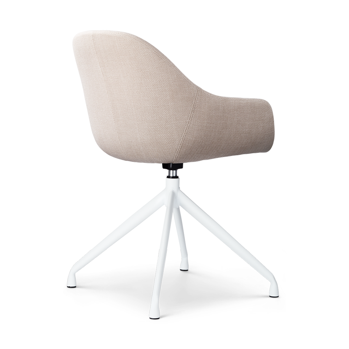 Eetkamerstoel Nola-Mae beige draaibaar - wit onderstel