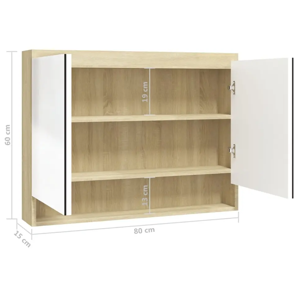 vidaXL - Spiegelkast - Wit - MDF