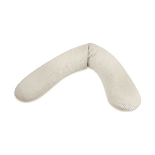 Theraline Voedingskussen Met Hoes Muslin Sandy Beige 190 x 40 cm