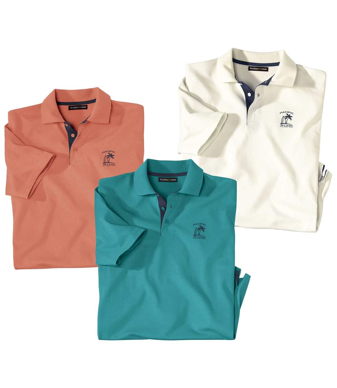 Lot de 3 Polos Pacific Island