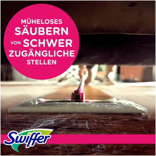 Swiffer Pink Bodenwischer Starter-Set Mit 1 Bodenwischer Sowie 4 Trockenen Und 4 Feuchten Bodentüchern
