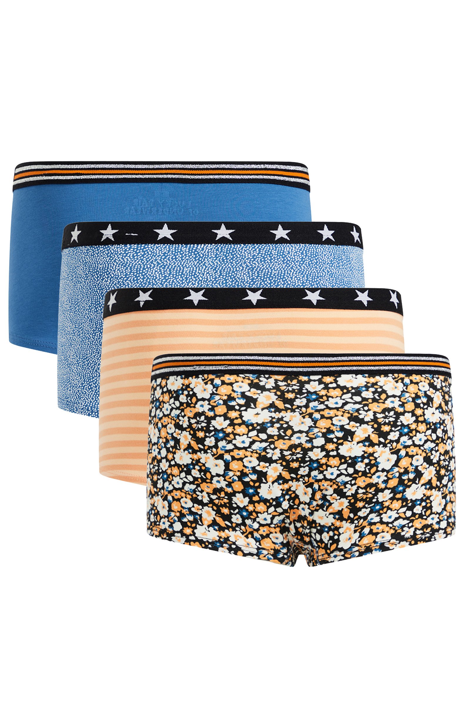 Meisjes hipster, 4-pack WE Fashion Donkerblauw