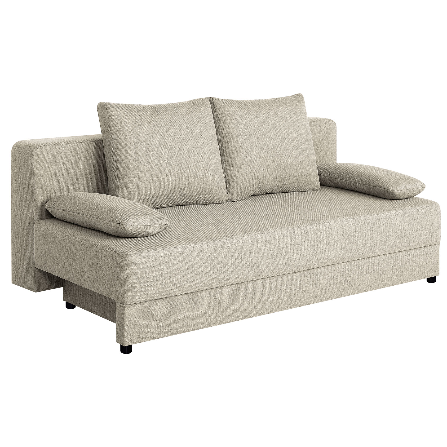 Schlafsofa - beige - mit Staukasten und Liegefunktion - Dauerschläfer