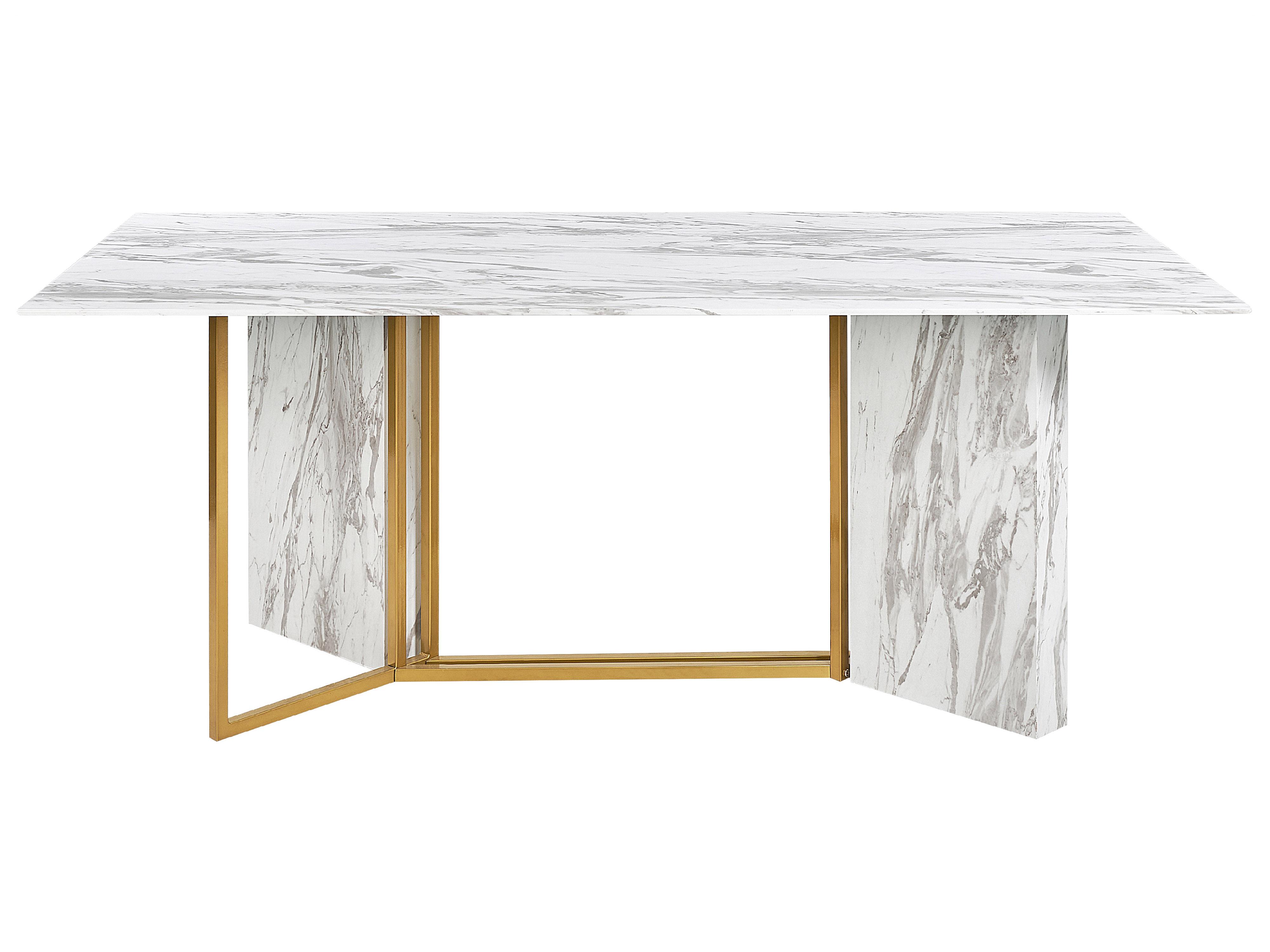 Eettafel CALCIO Wit marmer 100 cm 200 cm