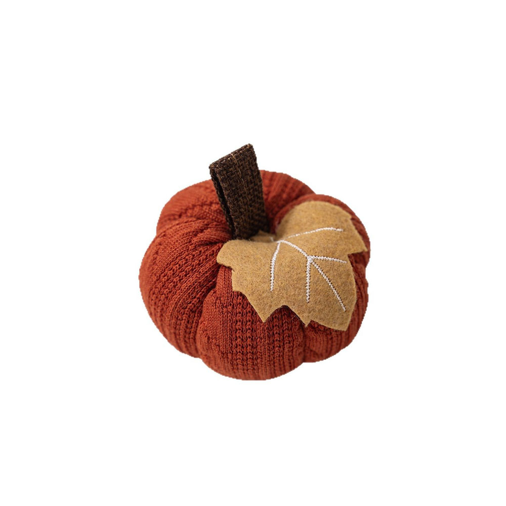 (Ø85x70mm) Strick Herbst Kürbis Deko Aufsteller Home Accessoire Thanksgiving Tischdekoration - Orange