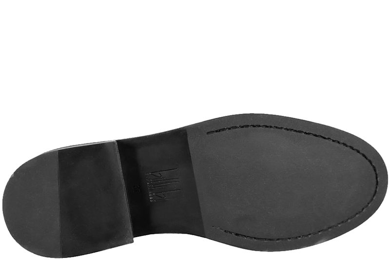 BILLI BI - CRUST SHINY LOAFERS I SORT GLAT SKIND