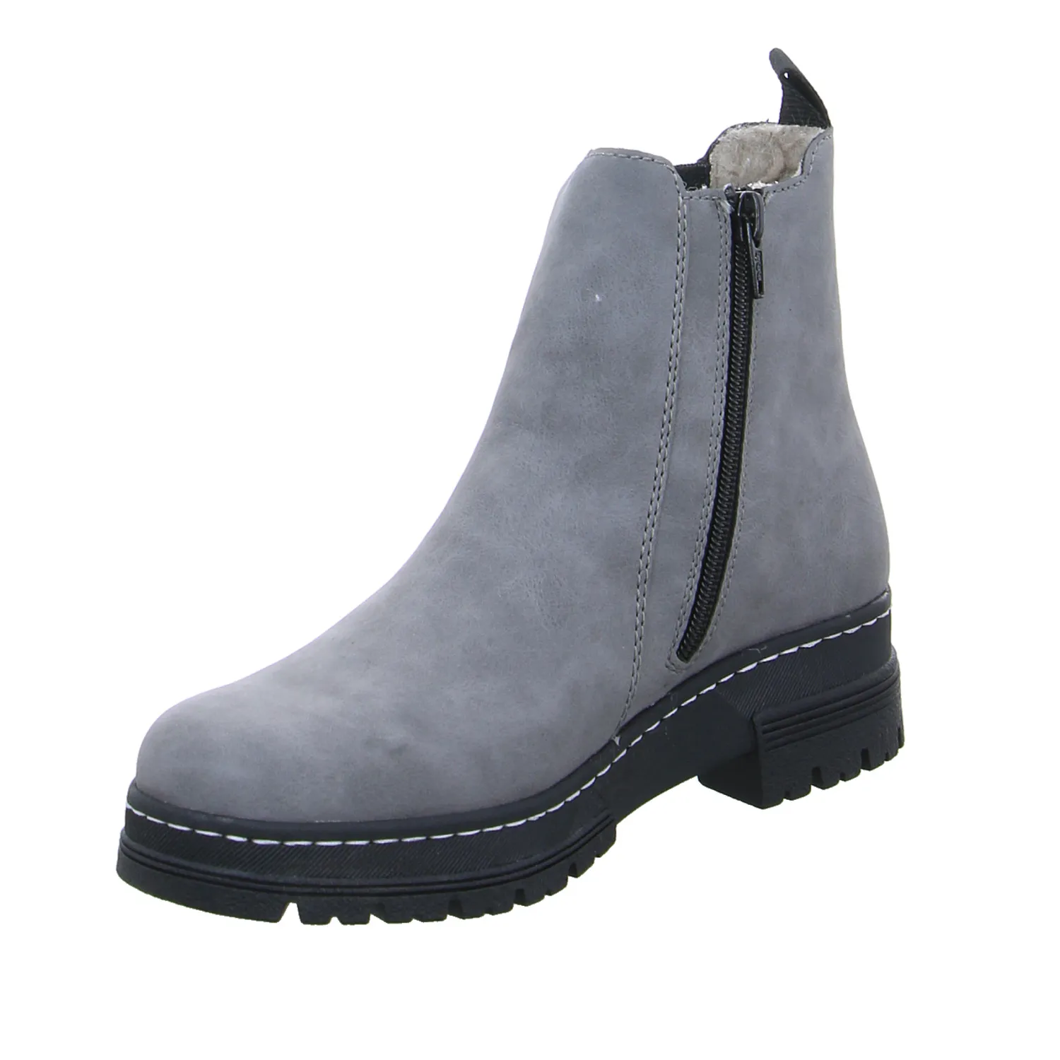 RIEKER Boot Grau Lederimitat
