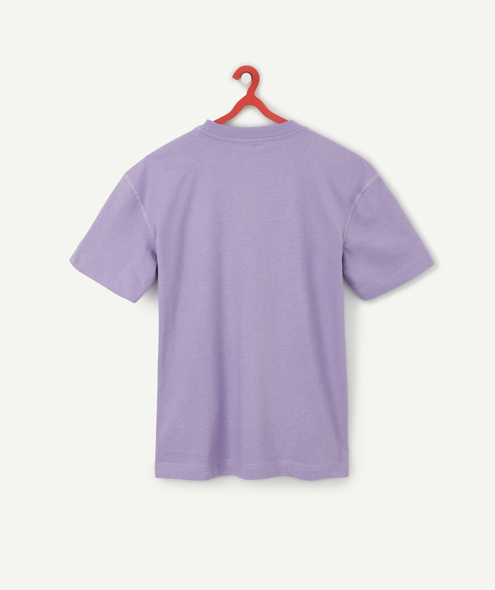 T-SHIRT MIXTE EN COTON BIO VIOLET AVEC MESSAGE