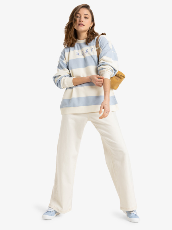 Strictly Stripes Sweat à col rond Bleu Femme