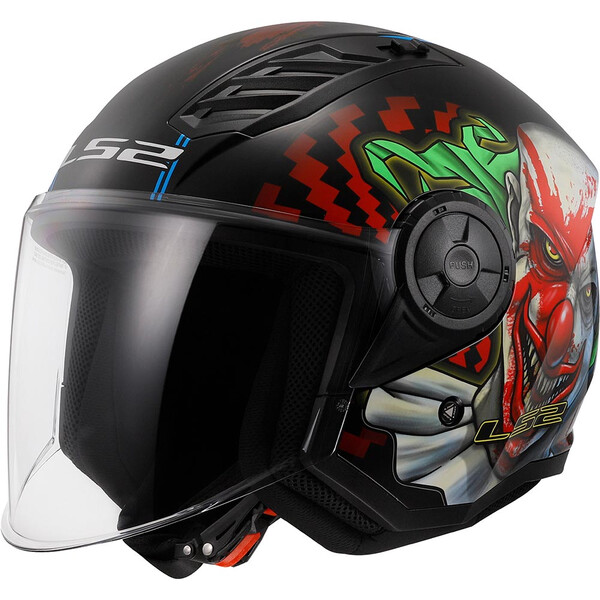LS2 - Casque OF616 Airflow II Happy Dreams Noir / Rouge / Vert / Brillant