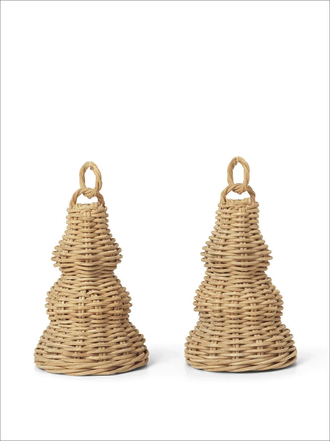 ferm LIVING Braided Bell Baubles - Set of 2 - N Natural