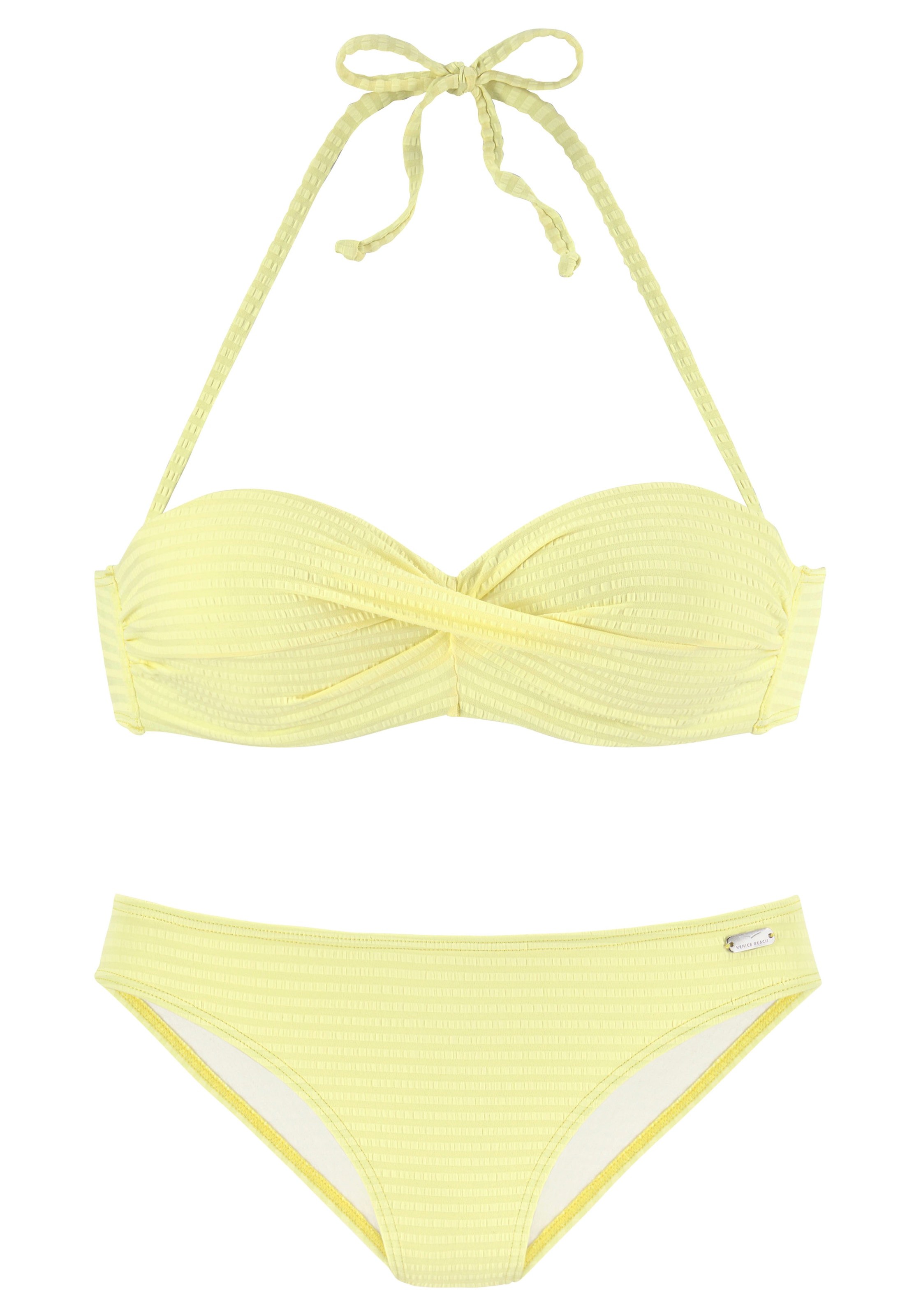 Venice Beach Bügel-Bandeau-Bikini , aus edler Strukturware