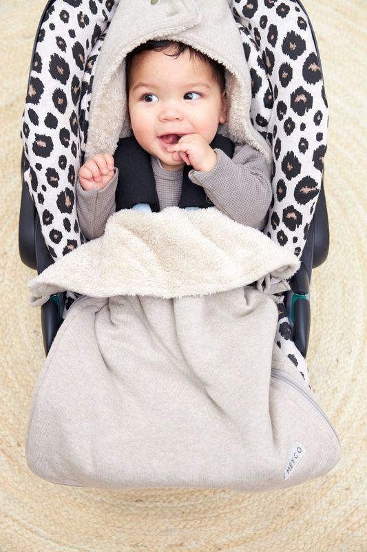 Meyco Baby Knit Basic voetenzak - sand melange - 40x82cm