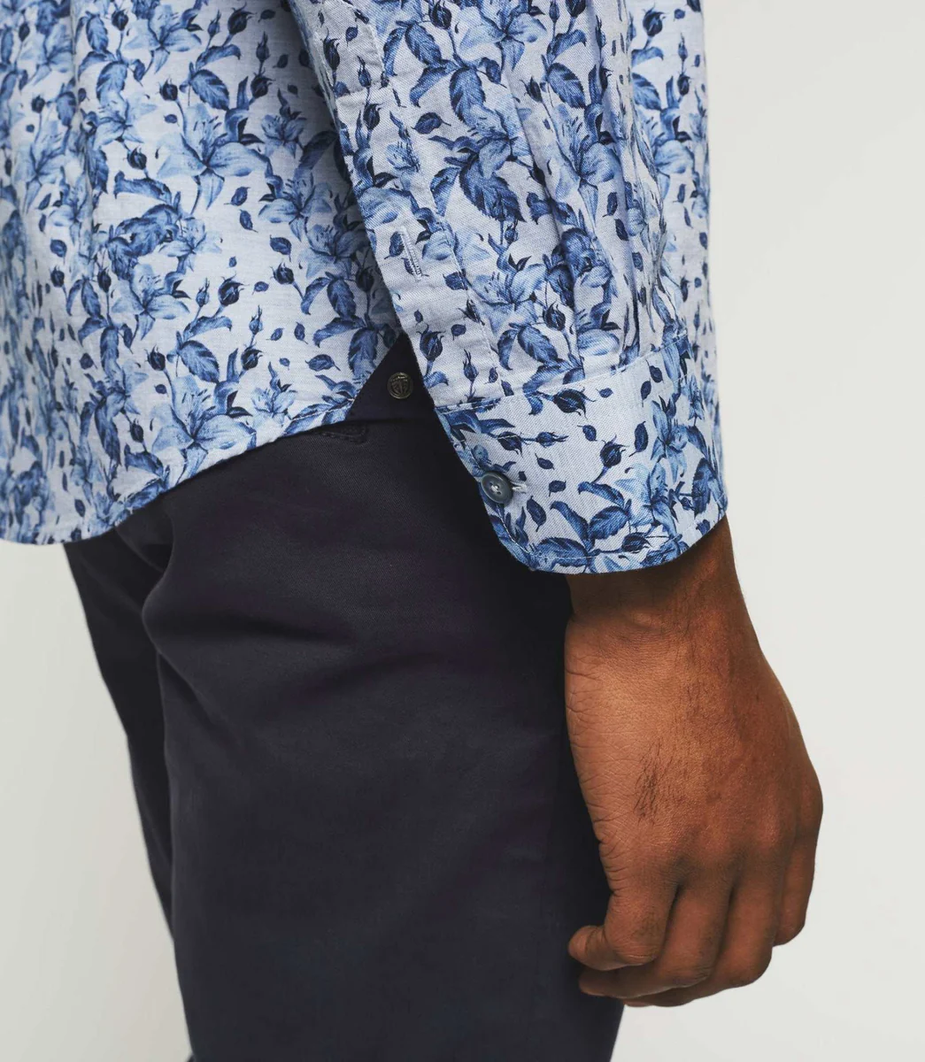 Chemise casual à imprimé bleu 