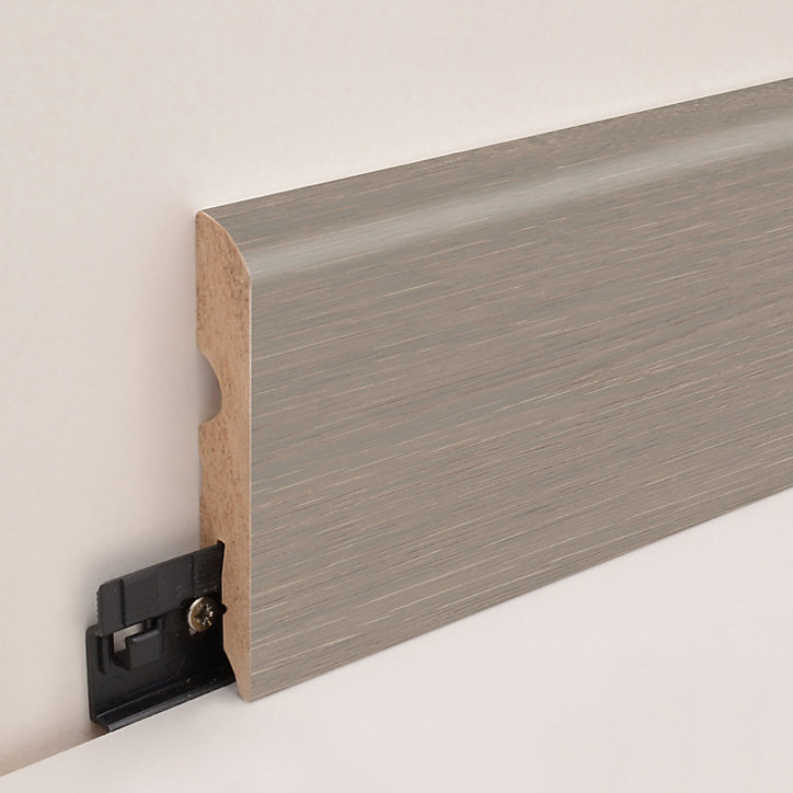 Plinthe arrondie MDF décor 9 chêne gris GoodHome 220 x 8 cm, ép.13 mm