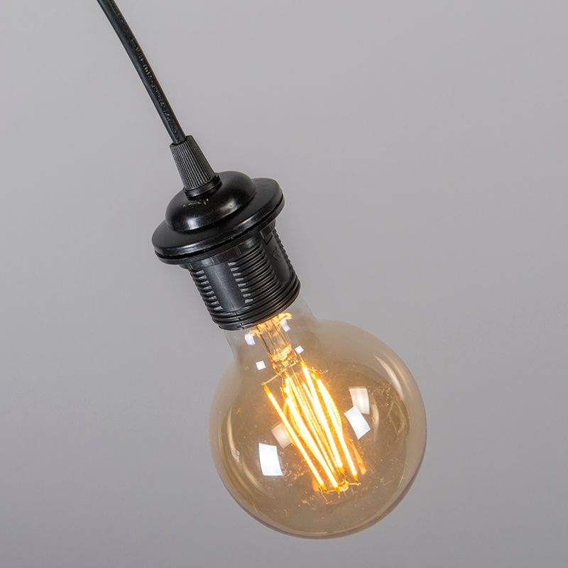 Moderne hanglamp zwart met witte kap 45 cm - Pendel
