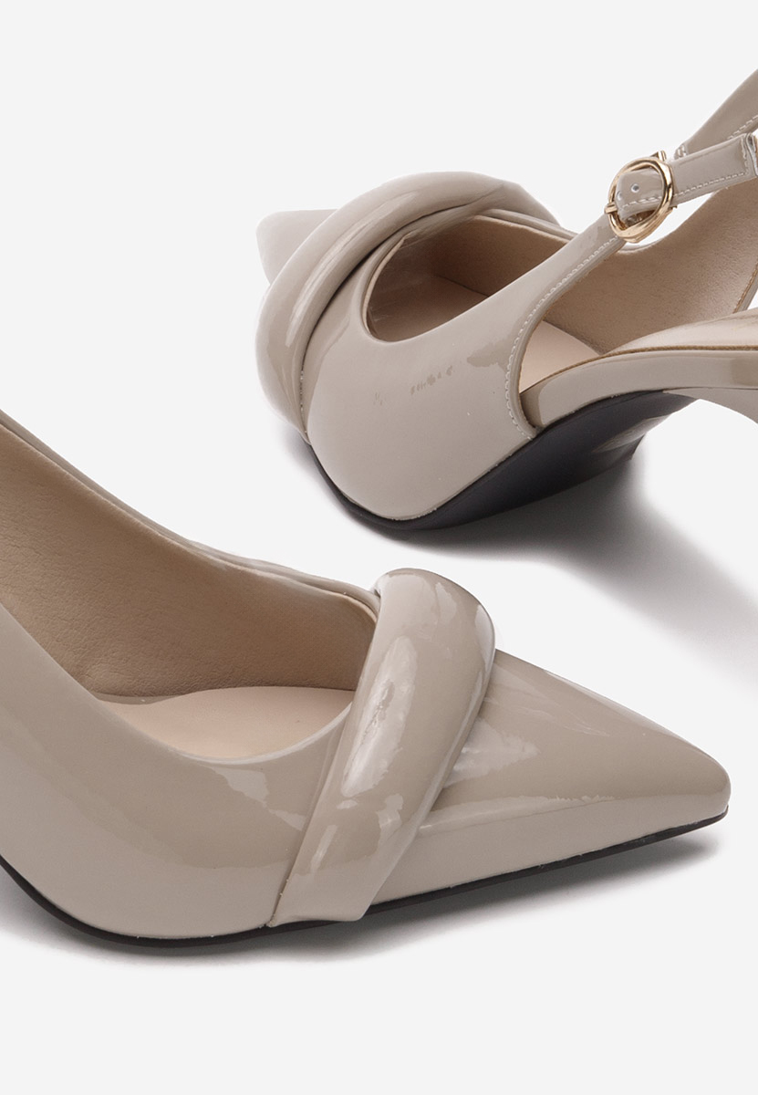Chaussures stiletto en cuir kaki Sintia