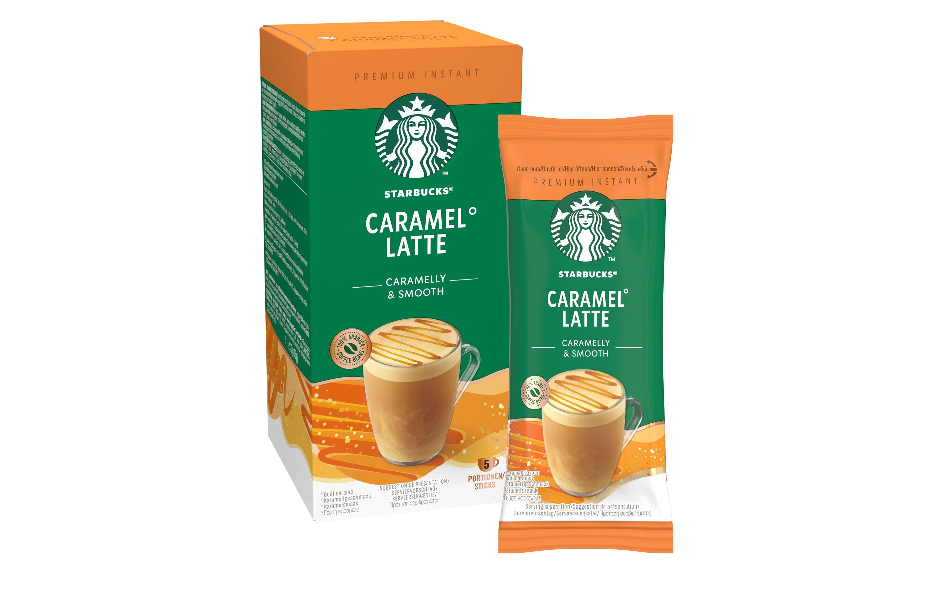 Instant Kaffee Caramel Latte 5 StückGetränkepulver mit löslichem Kaffee. Karamellgeschmack