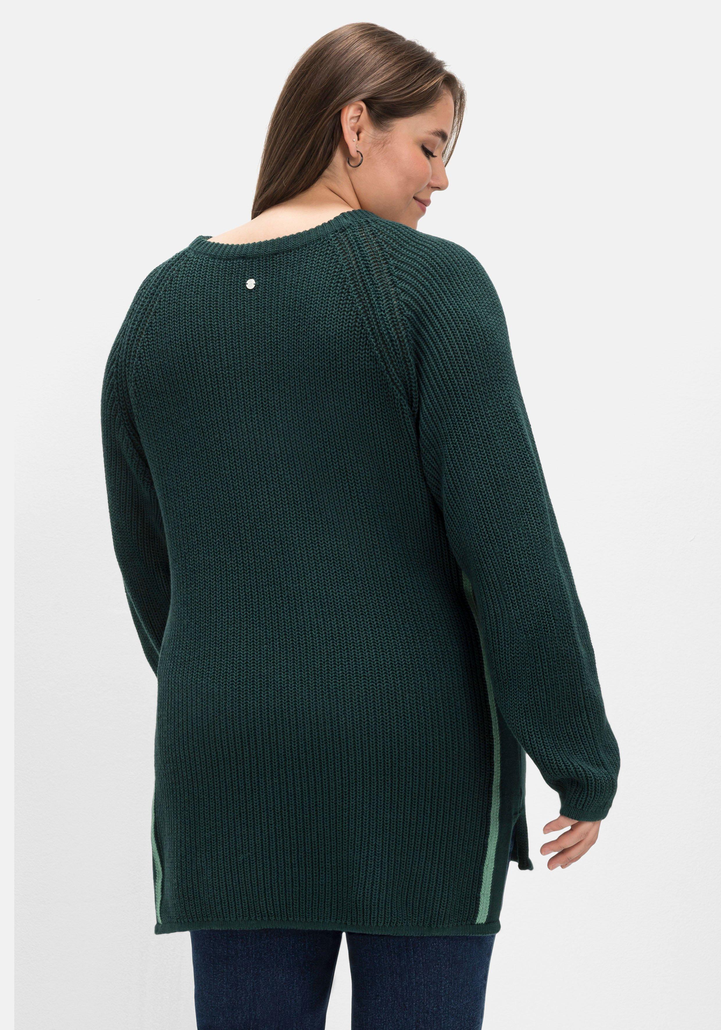 Pullover mit seitlichen Kontrastreifen