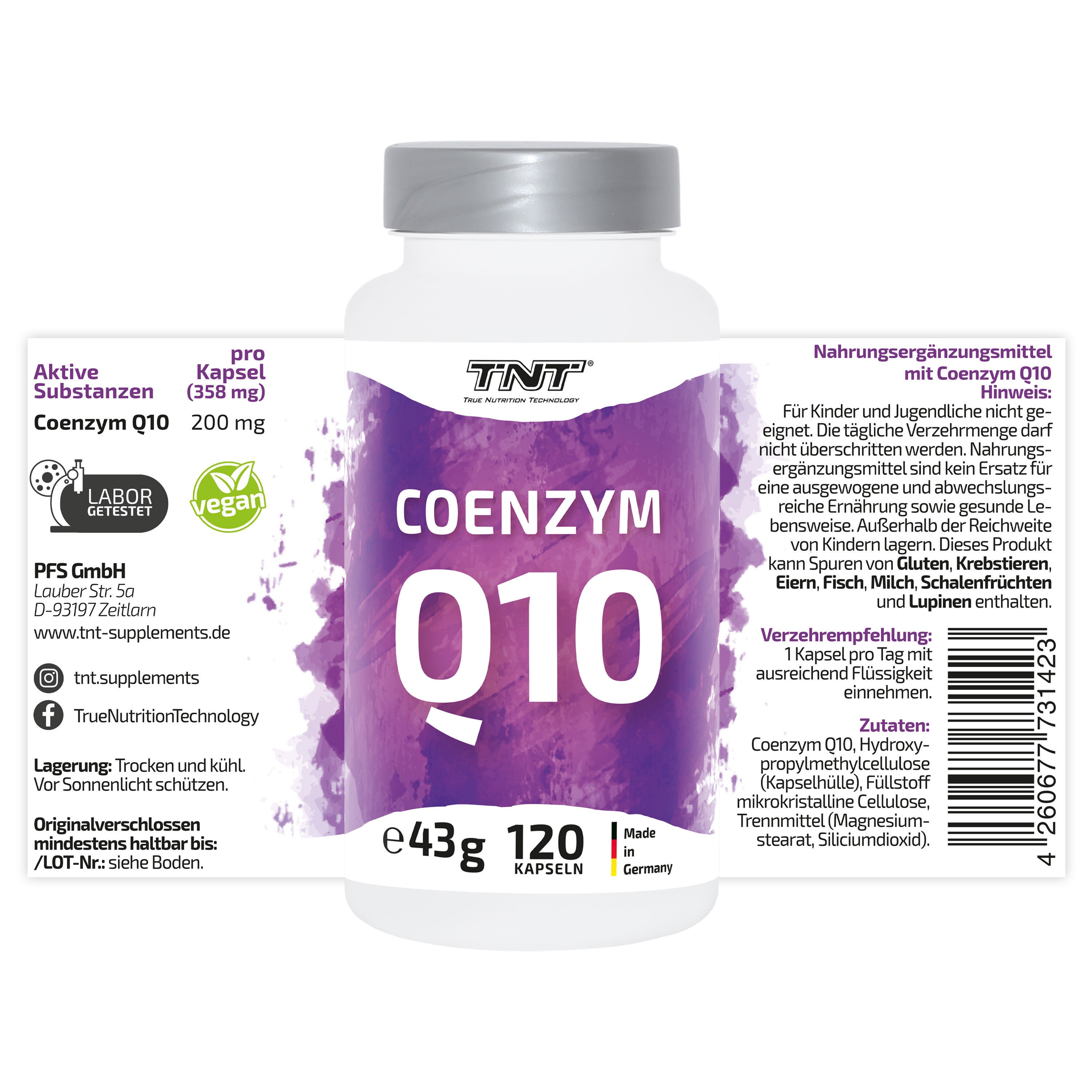 TNT Coenzym Q10 mit 200mg Ubiquinon pro Kapsel
