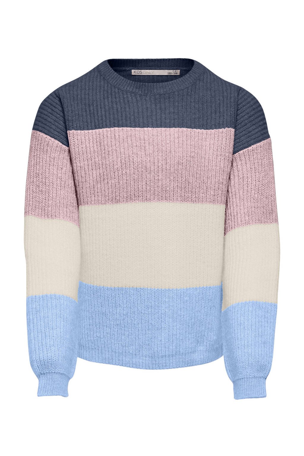 KIDS ONLY GIRL trui gebreid blauw/roze/ecru