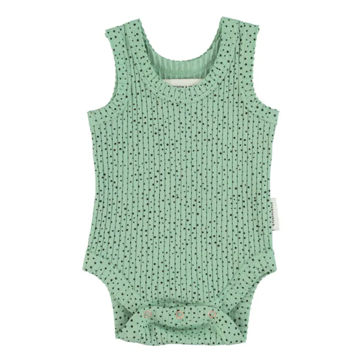 Piupiuchick Body Sans Manches Côtelé Coton Bio | Vert