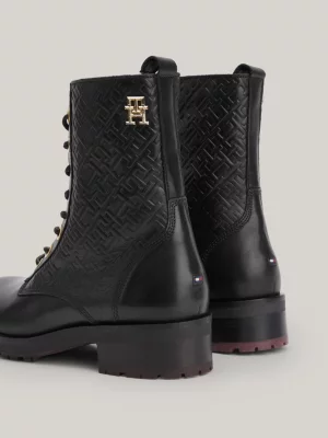Botas de cano curto Essential TH em couro com monograma em relevo