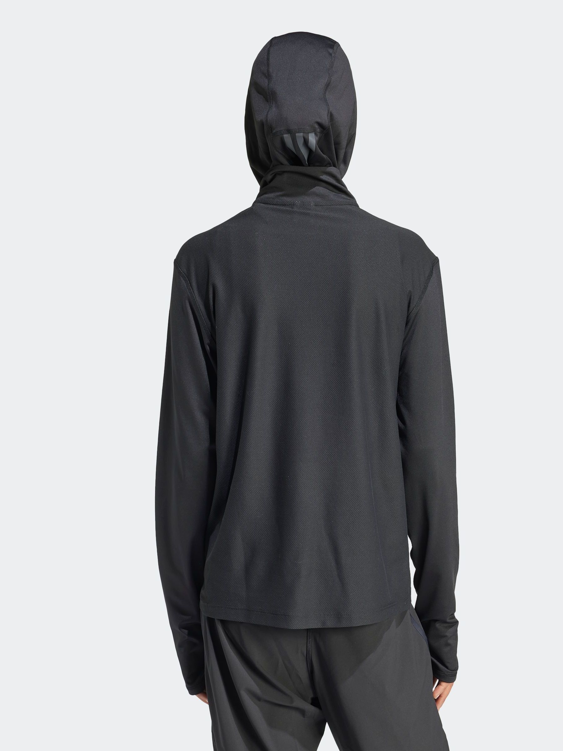Zwart - adidas Own The Run sweatshirt met 1/2 rits