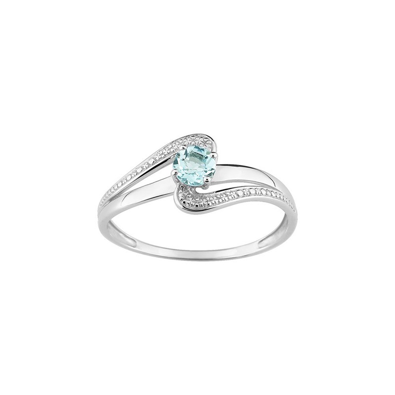 Bague femme - aigue marine - Or 9 Carats