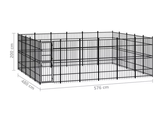 Chenil cage enclos pac noire 576 x 480 x 200 cm 02_0041826